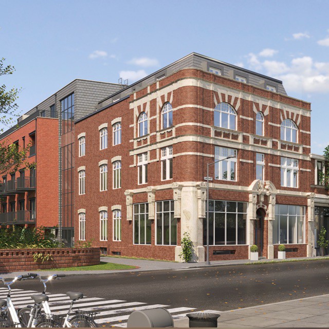 Indicative CGI of the restored corner building at 68-72 James Street with the new-build extension behind